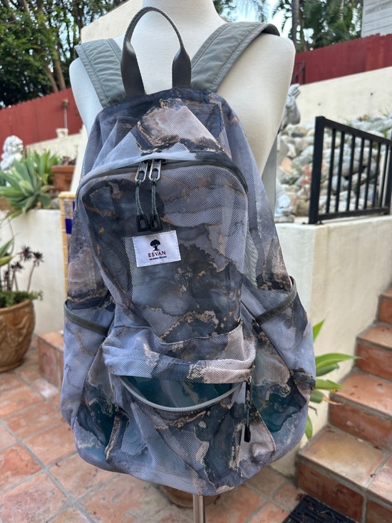 Vans Marble-Print Gray and Black Backpack main image 4